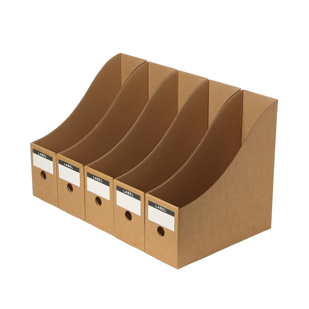DIY 페이퍼 화일박스 5p세트(크라프트) 서류보관상자(제작 로고 인쇄 홍보 기념품 판촉물)
